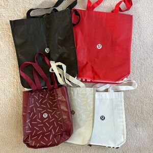 lululemon athletica Tote Bag Collection - Black, Red, White, Burgundy